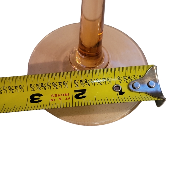 Set of 4 Carlo Moretti Blush Pink Over White Cased Stem Wine Glasses 9 3/8" - Picture 9 of 10